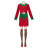 Elf Christmas Adult Cosplay Costume Dress Outift Halloween Carnival Suit